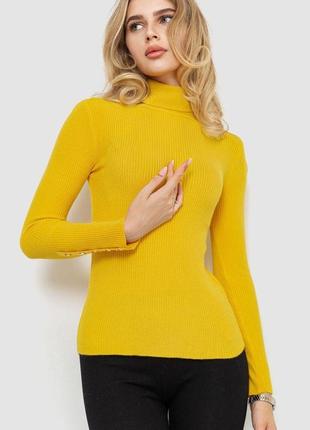 Гольф жіночий у рубчик, колір гірчичний, 204r036