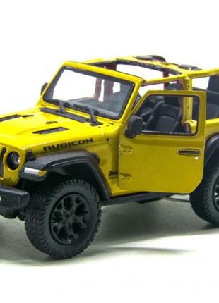 Колекційна іграшкова модель джипа jeep wrangler 5" kt5412wa металевий (жовтий)