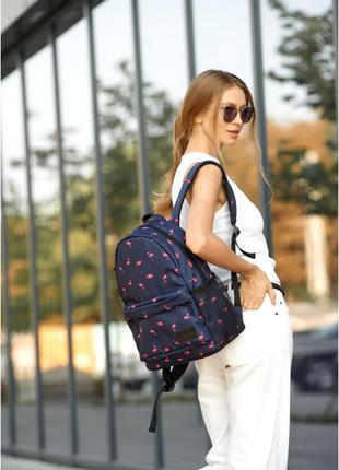 Жіночий рюкзак sambag brix pjt  з принтом "flamingo" 117110531 фото