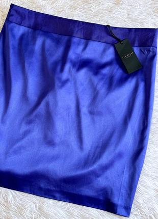 Атласная фиолетовая юбка ted baker со сборкой сзади