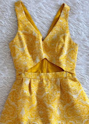 Оригинальное желтое твидовое платье topshop3 фото