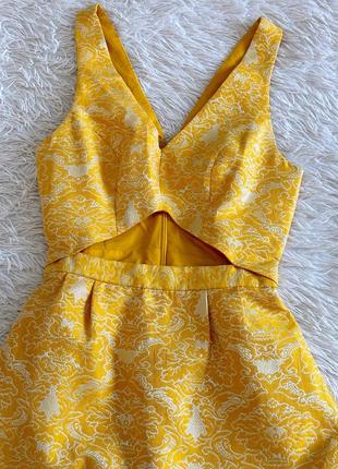 Оригинальное желтое твидовое платье topshop4 фото