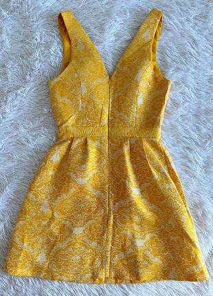 Оригинальное желтое твидовое платье topshop7 фото