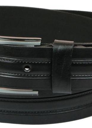 Мужской кожаный ремень под джинсы skipper 1080-40 черный 4 см3 фото