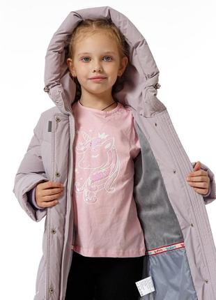 Пуховик зимний на экопухе для маленькой девочки детский куртка пальто зимний camilla бежевый на зиму4 фото
