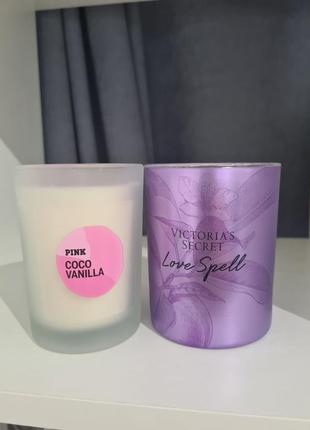 Свічка ароматизована victoria's secret pink scented candle coco vanilla4 фото
