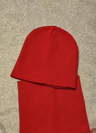 Новый комплект шапка хомут оранжевый1 фото