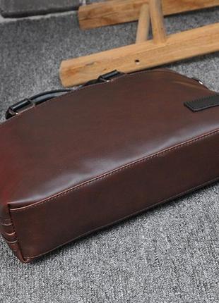 Деловой мужской портфель для документов, мужская офисная эко кожа8 фото