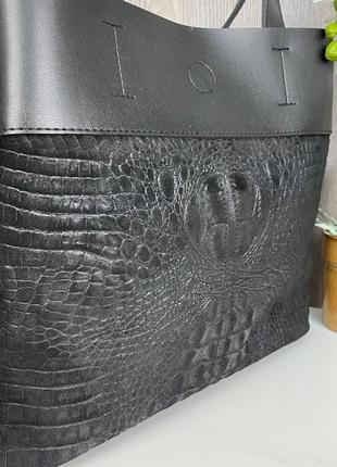 Трендовая женская замшевая сумка рептилия черная, сумочка на плечо под рептилию натуральная замша9 фото
