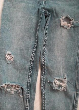 Рваные джинсы высокая посадка4 фото