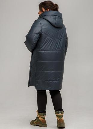 Пальто варшава тёмно-бирюзовый 54 (101542)5 фото