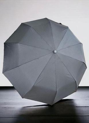 Мужской черный зонт toprain с полуавтоматической системой открытия, красивая ручка зонта, антишторм4 фото