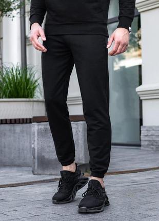 Чоловічі штани джогери з кишенями чорні pobedov 95
