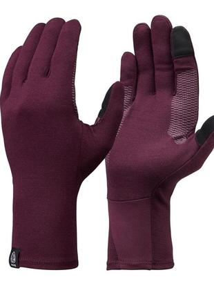 Внутренние перчатки trek 500 для горного треккинга, шерстяные - фиолетовые - m/l