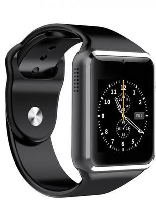 Смарт-часы smart watch a1 умные электронные со слотом под sim-карту + карту памяти micro-sd. цвет: черный4 фото