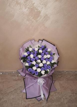 Мыльная роза лавандовая для создания роскошных неувядающих букетов и композиций из мыла2 фото