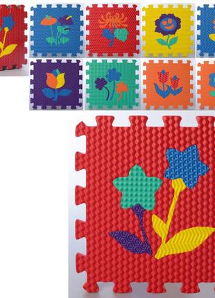 Дитячий килимок мозаїка квіти mr 0359 з 9 елементів