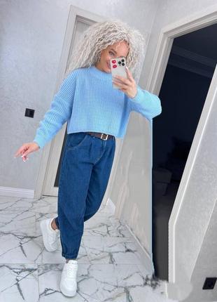 Стильный  укороченный женский 
свитер «алия»
станет идеальным тандемом в образах с высокими джинсами или брюками!4 фото