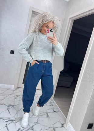 Стильный  укороченный женский 
свитер «алия»
станет идеальным тандемом в образах с высокими джинсами или брюками!5 фото