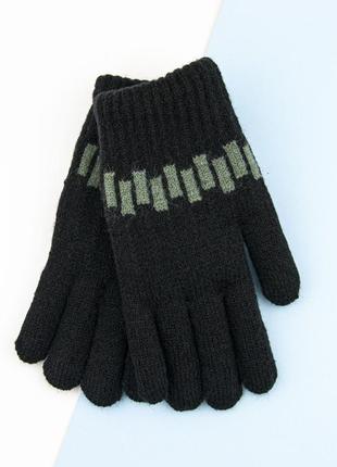 Перчатки подростковые для мальчиков на 8 - 9 - 10 - 11 - 12 лет зимние утепленные  (арт. 23-3-18)