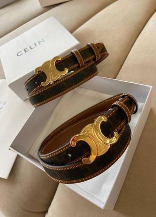 Ремень кожаный тонкий celine