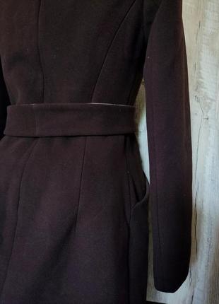 Женское классическое пальто, коричнево-молочного цвета, 42-448 фото