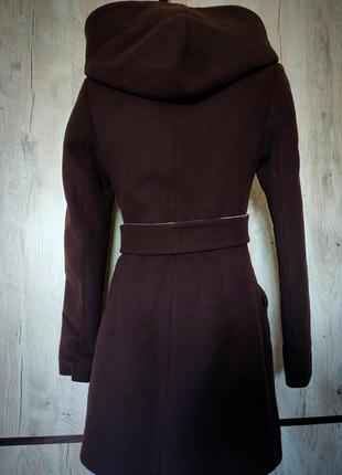 Женское классическое пальто, коричнево-молочного цвета, 42-446 фото