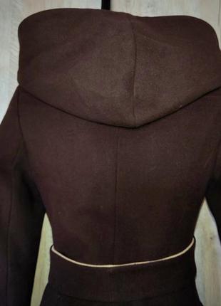 Женское классическое пальто, коричнево-молочного цвета, 42-447 фото