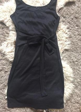 Платье-майка с поясом-завязкой2 фото