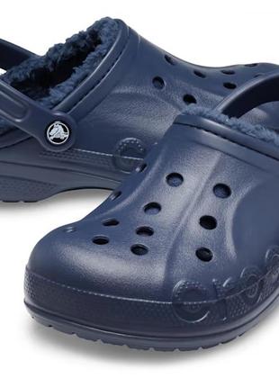 Шикарные утеплённые кроксы сабо crocs baya lined clog j3/с мехом1 фото