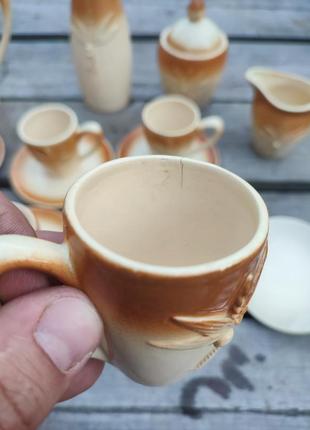 Керамічний чайний сервіз буди ваза чайник сахарниця молочник чашка блюдце6 фото