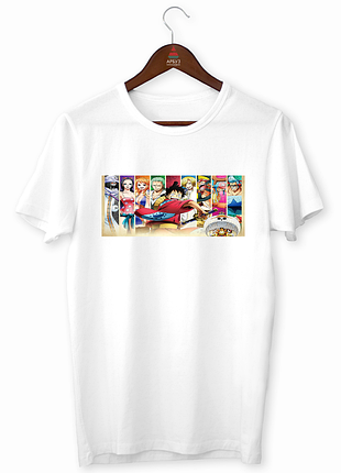 Футболка с оригинальным принтом "one piece ван-пес luffy луффи и команда" push it