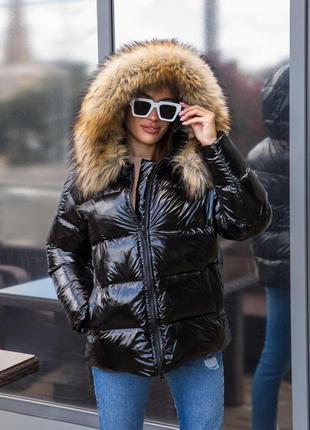 Зимняя куртка с эко мехом1 фото