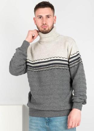 Мужской теплый свитер светр гольф зима под горло