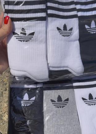Шкарпетки адідас високі. носки adidas білі, чорні та сірі2 фото