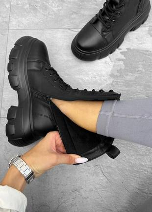 Жіночі черевики демісезонні black1 фото
