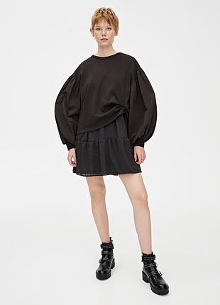 Актуальная черная кофта с объемными рукавами паффы pull&bear