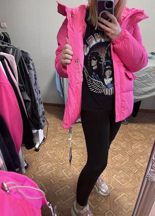 Куртка осенняя женская розовая м4 фото