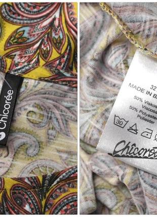 Красивая брендовая блузка "chicoree" с растительным принтом. размер м.6 фото