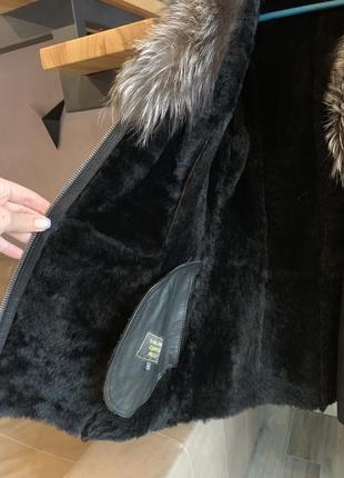 Шикарная натуральная дубленка, кожаная дубленка, куртка, мех чернобурки) в наличии!3 фото