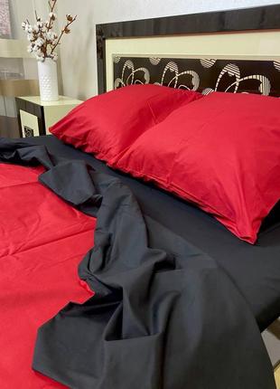 Комплект постельного белья, бязь- люкс красное - черное2 фото