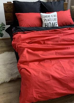 Комплект постільної білизни, бязь- люкс червоне - чорне