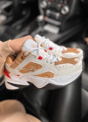 Nike m2k tekno white beige женские кроссовки найк