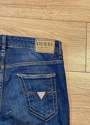 Guess мужские джинсы skinny 33 размер мужские джинсы/ штаны/синие джинсы потертые джинсы порваны4 фото