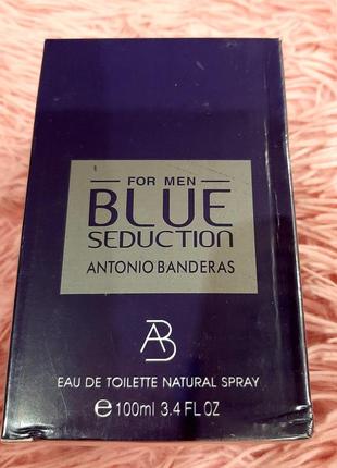 Модный современный парфюм blue seduction antonio banderas 100ml абсолютно новый запечатан(лиц.)2 фото