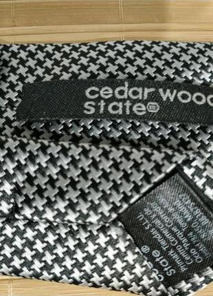 Акція 🔥1+1=3  3=4🔥 сост нов cedarwood state краватка вузький тонкий чорно-білий візерунок zxc lkj2 фото