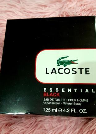! классный новогодние скидочки!!! парфюм lacoste essential black for men большой объем 125ml абсолютно новый запечатан(лиц.)