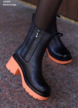 Ботинки челси с цветной подошвой нат.кожа- boss victor3 фото