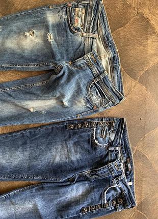 Различные джинсы на бедра 90 см серые/синие6 фото