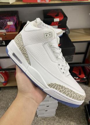 Кроссовки nike jordan 3 retro purple white triple white aj3 джордан ретро